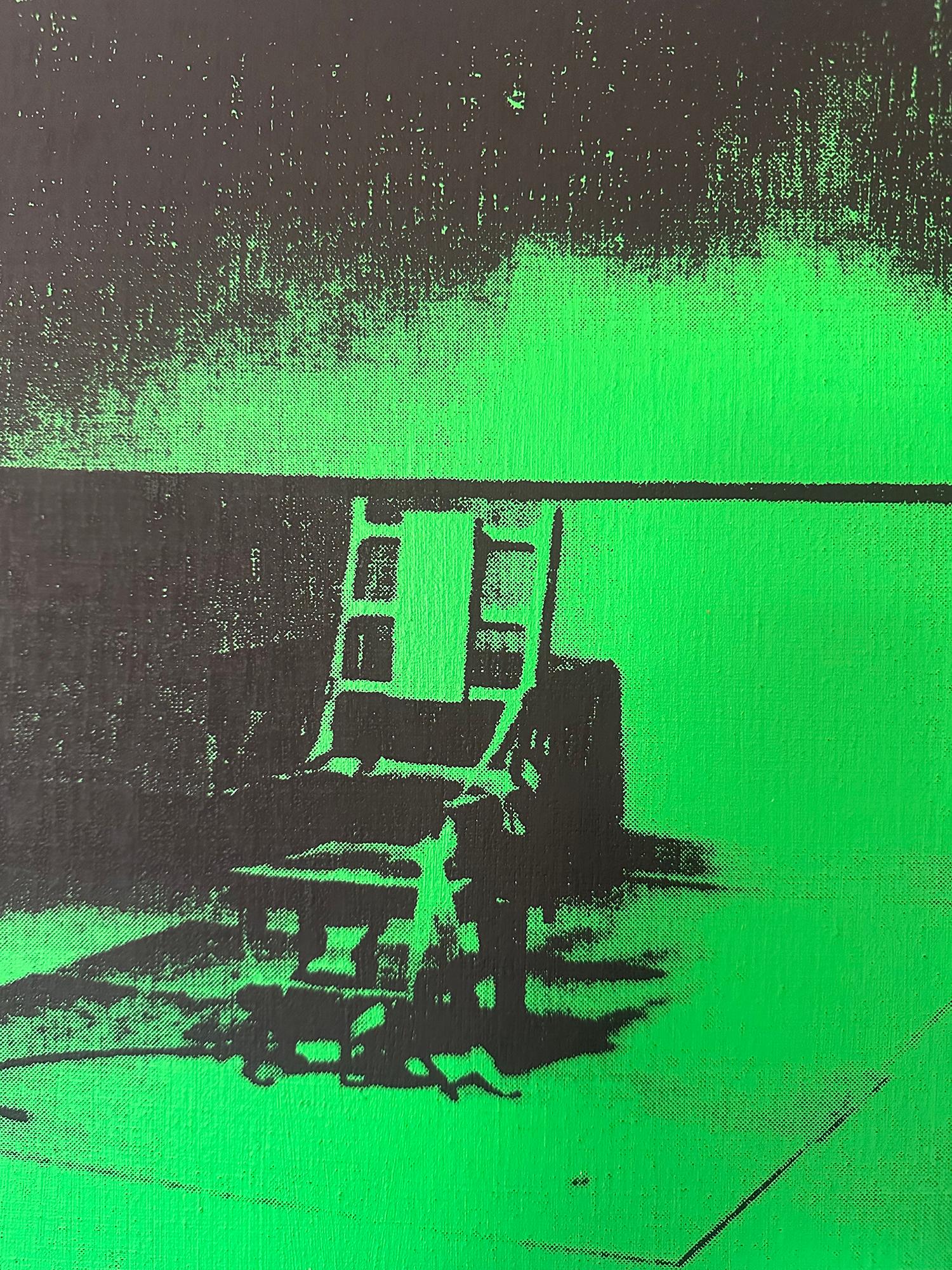 Negato il dipinto di Andy Warhol Greene & Greene Electric Chair di Charles Lutz in vendita 5