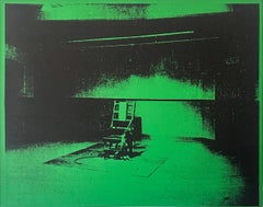 Denied Andy Warhol Green Electric Chair Painting by Charles Lutz