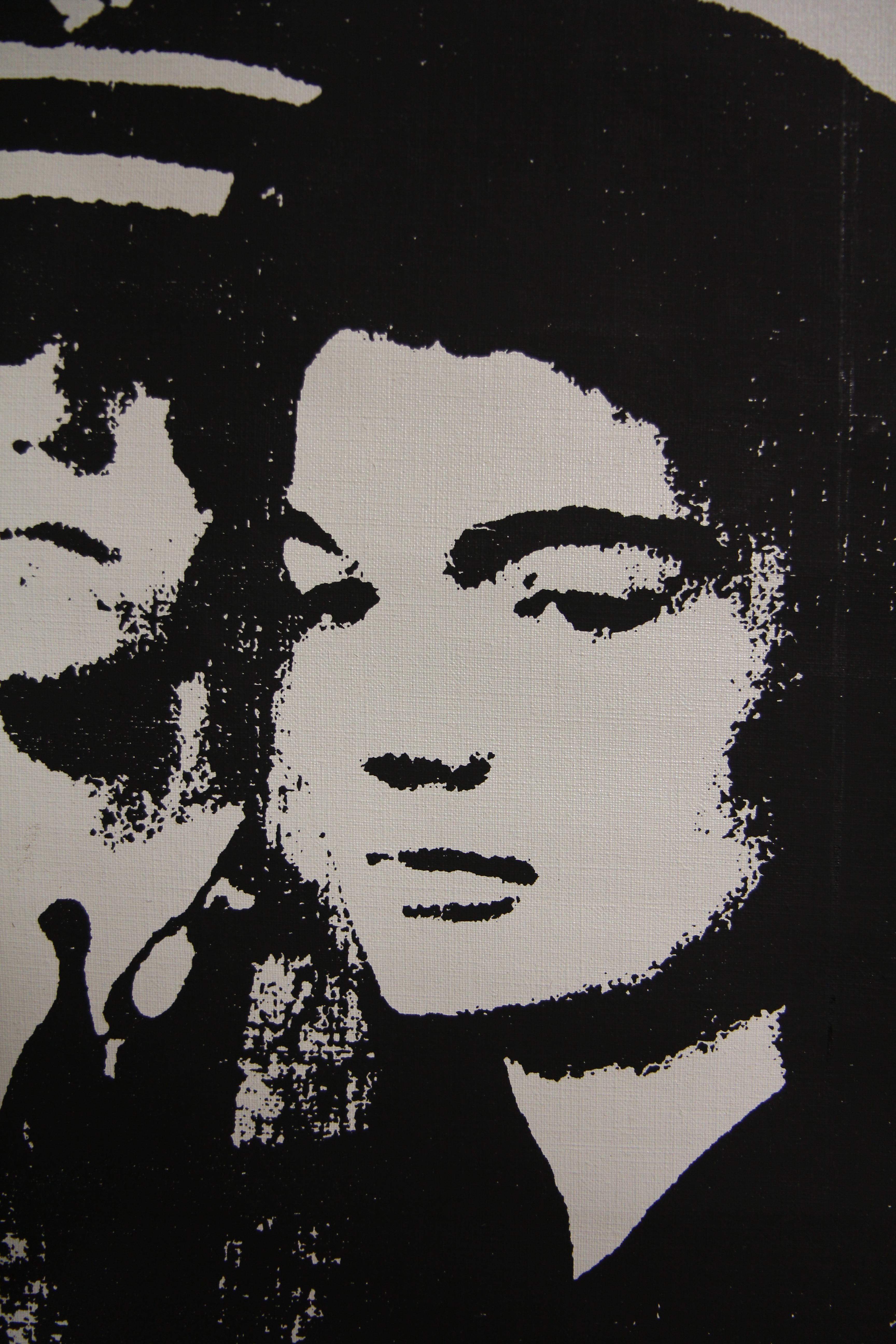 Denied Andy Warhol Jackie Black and White Painting by Charles Lutz For Sale 2