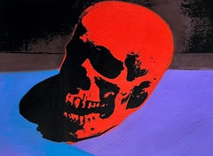 Denied Andy Warhol Red Skull Painting by Charles Lutz