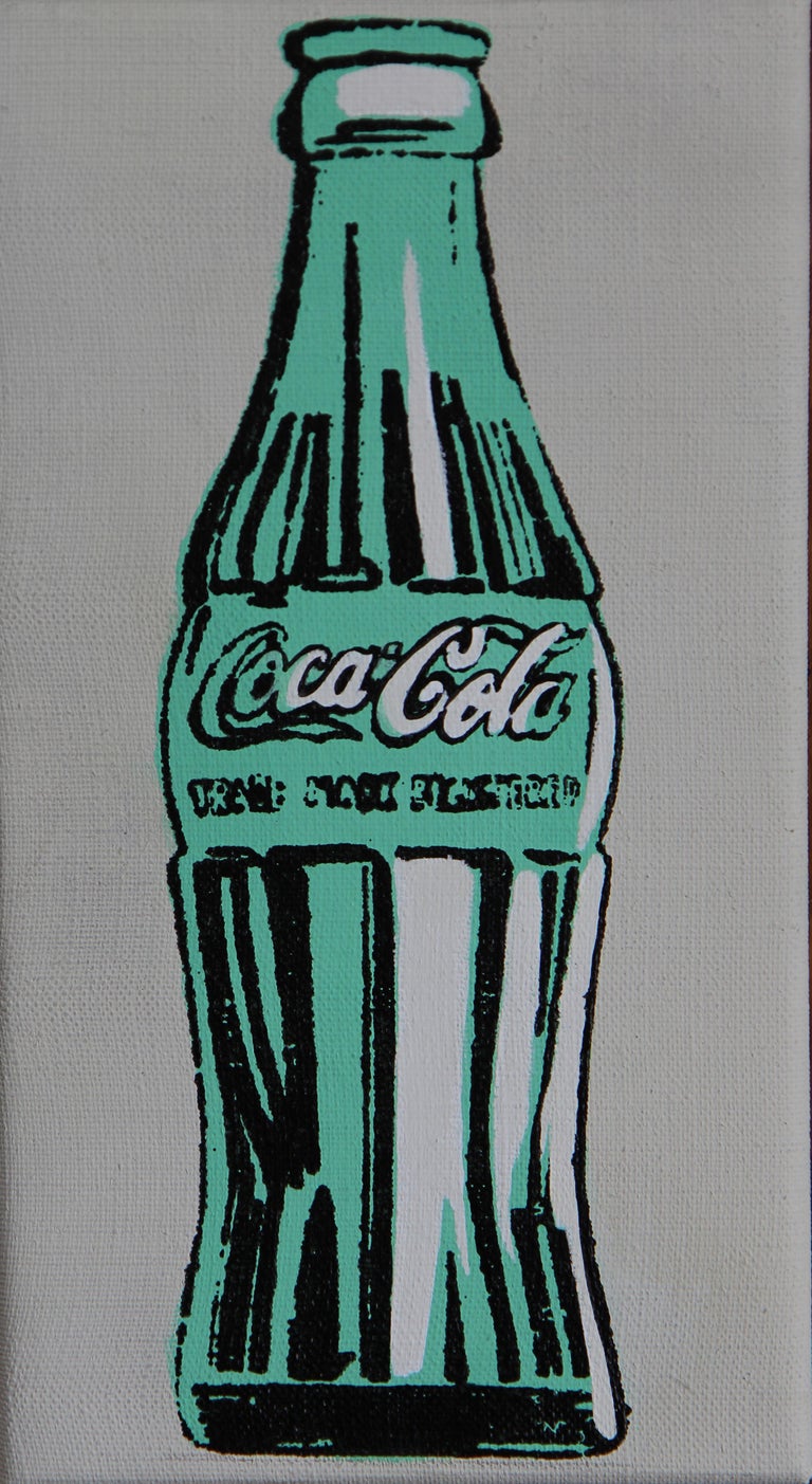 Charles Lutz - Denied Andy Warhol Coca Cola Bottle linen Painting by  Charles Lutz For Sale at 1stDibs | green coke bottle, coca cola painting,  green coca-cola bottles