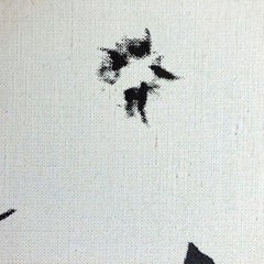 Denied Warhol Flowers, (White & Green) Silkscreen linen Painting by Charles Lutz