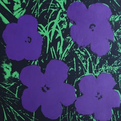 Denied Andy Warhol Flowers (Violet / Purple) Painting by Charles Lutz