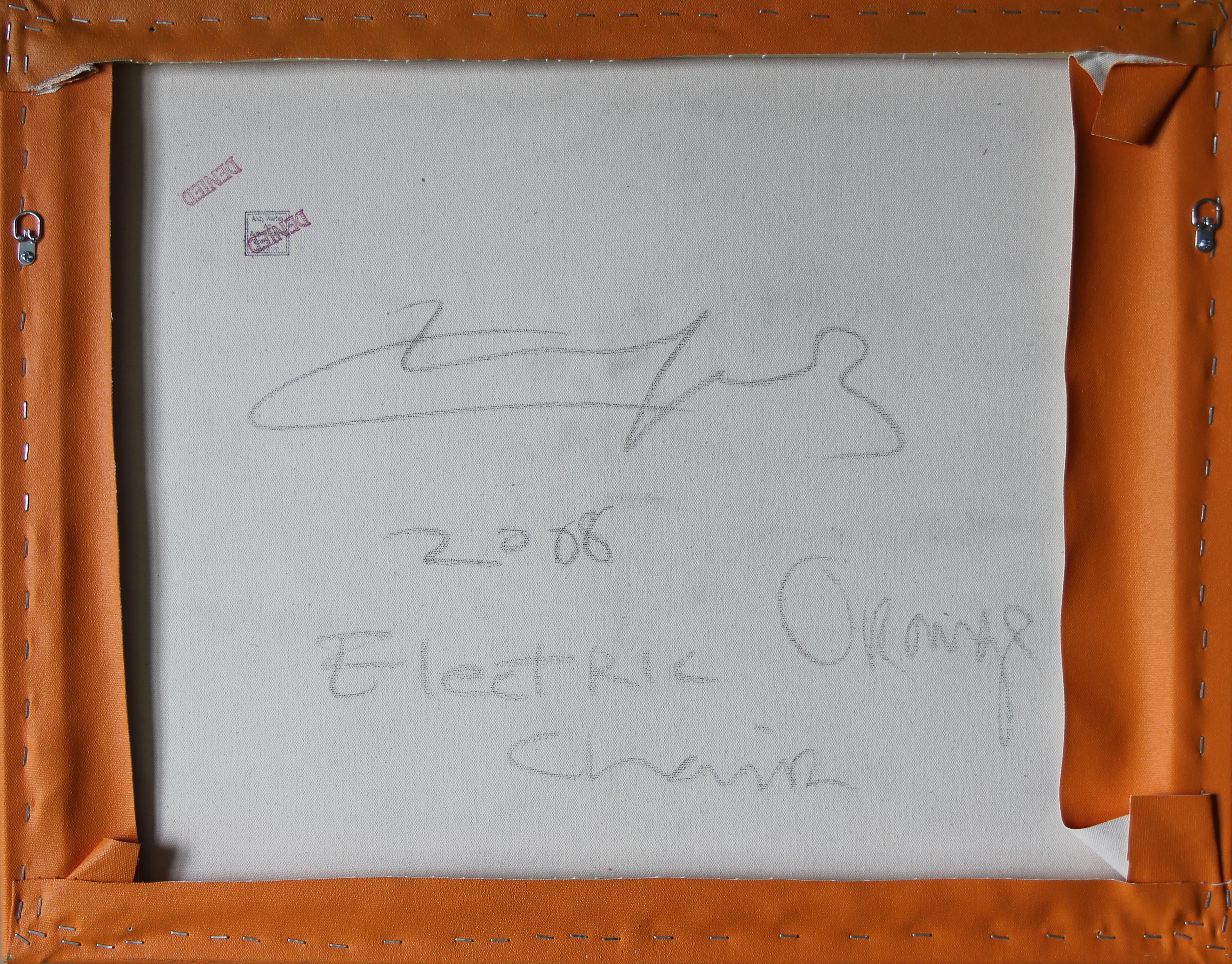 Peinture de chaise électrique orange Denied Andy Warhol par Charles Lutz en vente 2