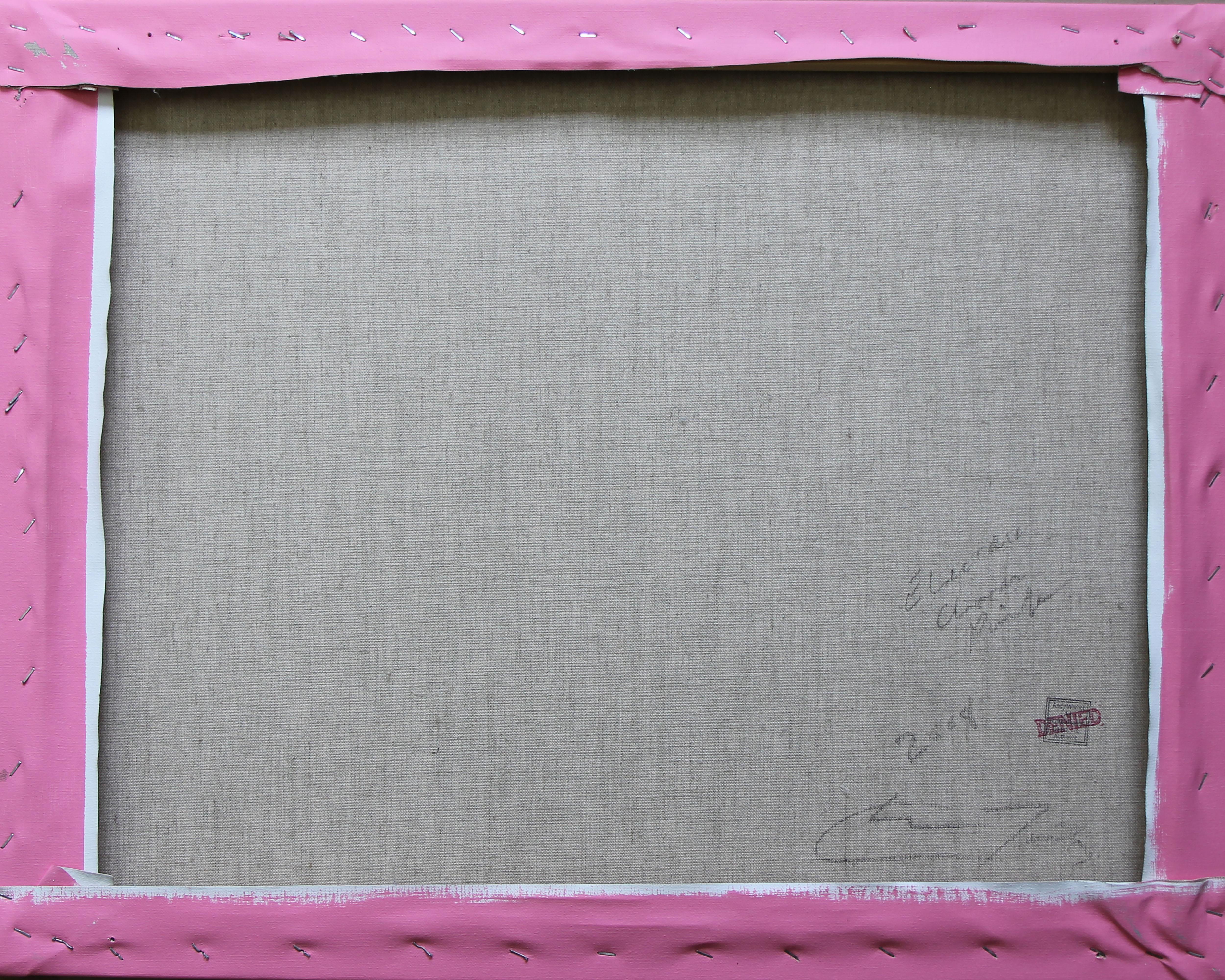 Andy Warhol: Electric Chair, Gemälde von Charles Lutz, rosa  im Angebot 2