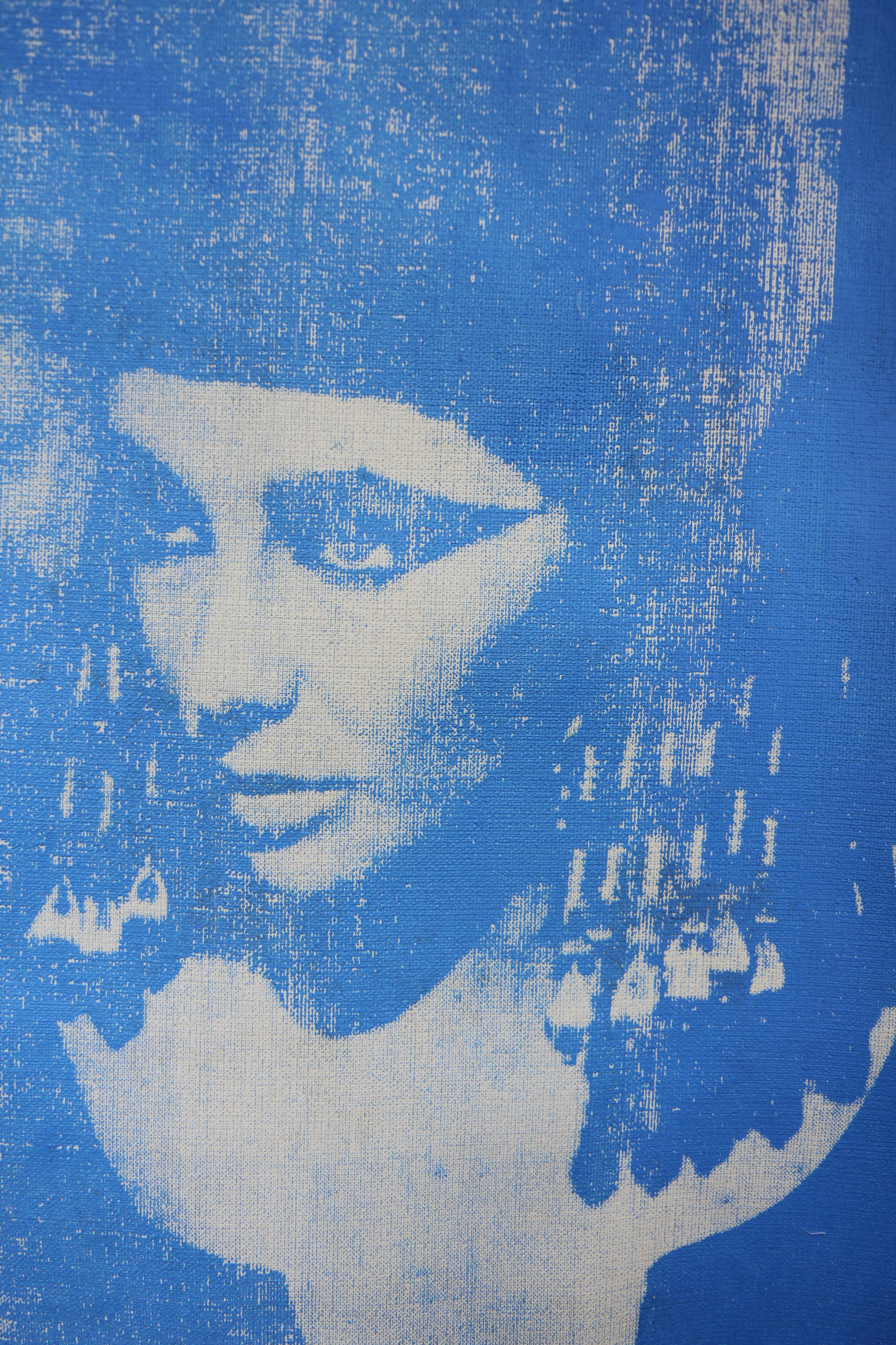 Elizabeth Taylor Denied Andy Warhol Liz als Kleopatra, Gemälde Charles Lutz Blau im Angebot 2