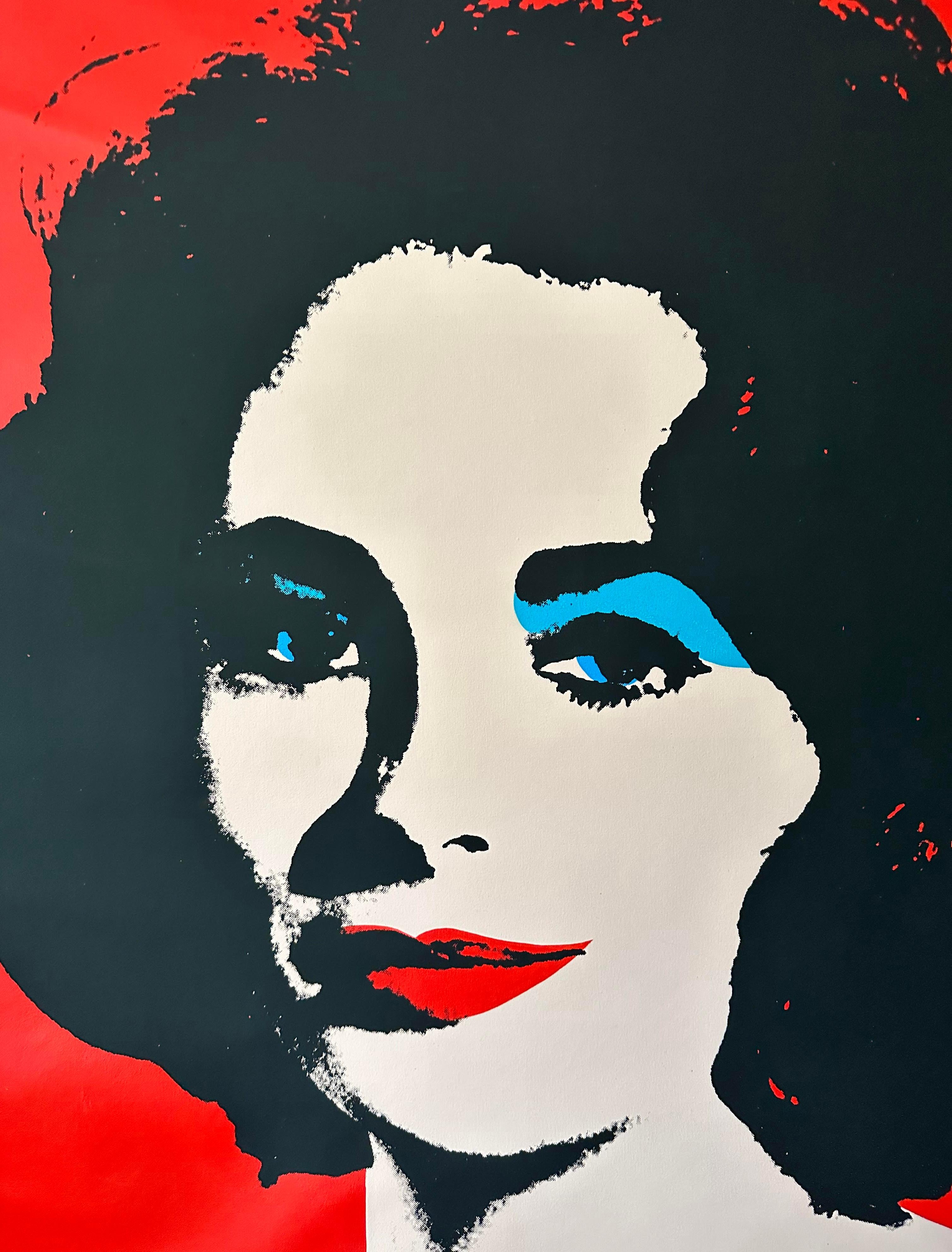Elizabeth Taylor Denied Andy Warhol Red Liz Painting Charles Lutz Pop Art For Sale 1