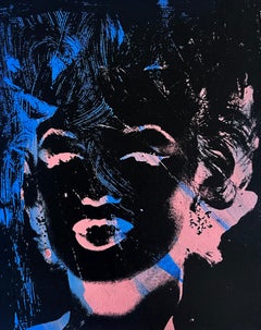 Marilyn Monroe Andy Warhol Denied Painting canvas Black Pink Blue Charles Lutz