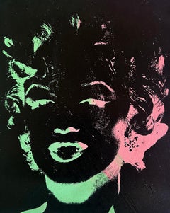 Marilyn Monroe Andy Warhol negato Pittura su tela Black Pink Green Charles Lutz