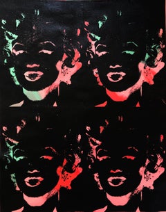 Marilyn Monroe Andy Warhol Denied Painting canvas green red pink Charles Lutz