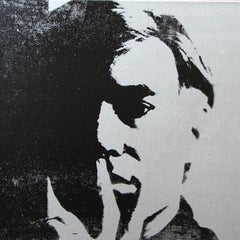 Silver Self Portrait Denied Andy Warhol Painting by Charles Lutz