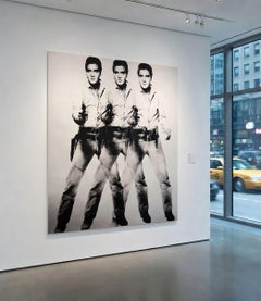 "Triplo Elvis" negato Andy Warhol Argento Nero Pittura Pop Art di Charles Lutz
