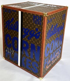 ANDY WARHOL'S KELLOGG'S LOUIS VUITTON, einzigartige mehrfarbige LV Box-Skulptur 