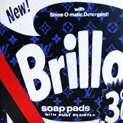Brillo 3 Cents Off, Black & Blue Louis Vuitton Warhol Sculpture by Charles Lutz