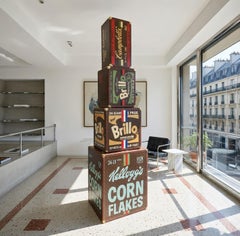 Olympus, Charles Lutz LV Stack 4 Part Warhol Louis Vuitton Box Sculpture