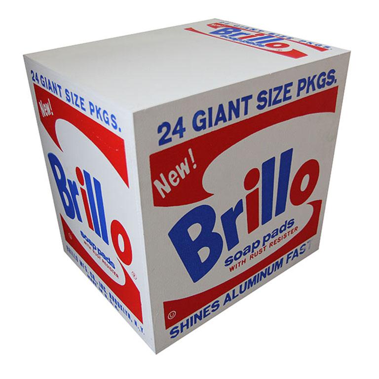 Denied Warhol Brillo Box, Contemporary Pop Art Sculpture by Charles Lutz For Sale 1