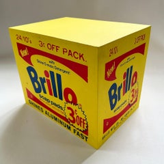 Denied Warhol Brillo Box Yellow, Contemporary Pop Art Sculpture by Charles Lutz