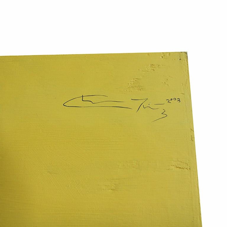 Boîte Brillo jaune Denied Warhol, sculpture Pop Art contemporaine de Charles Lutz en vente 3