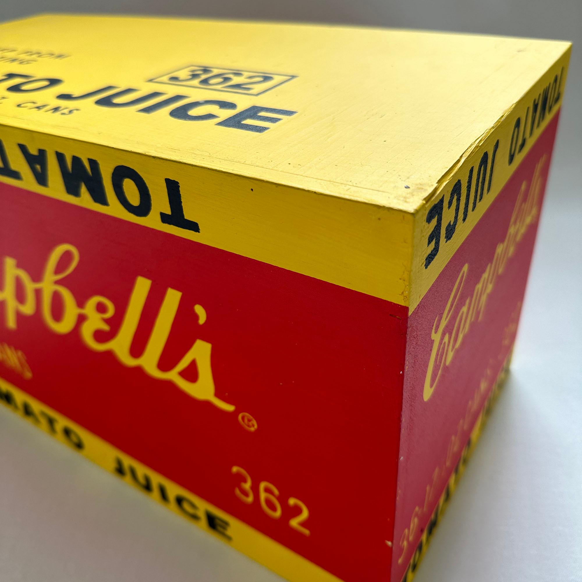 Denied Warhol Campbell's Soup box Contemporary Pop Art Sculpture by Charles Lutz For Sale 2