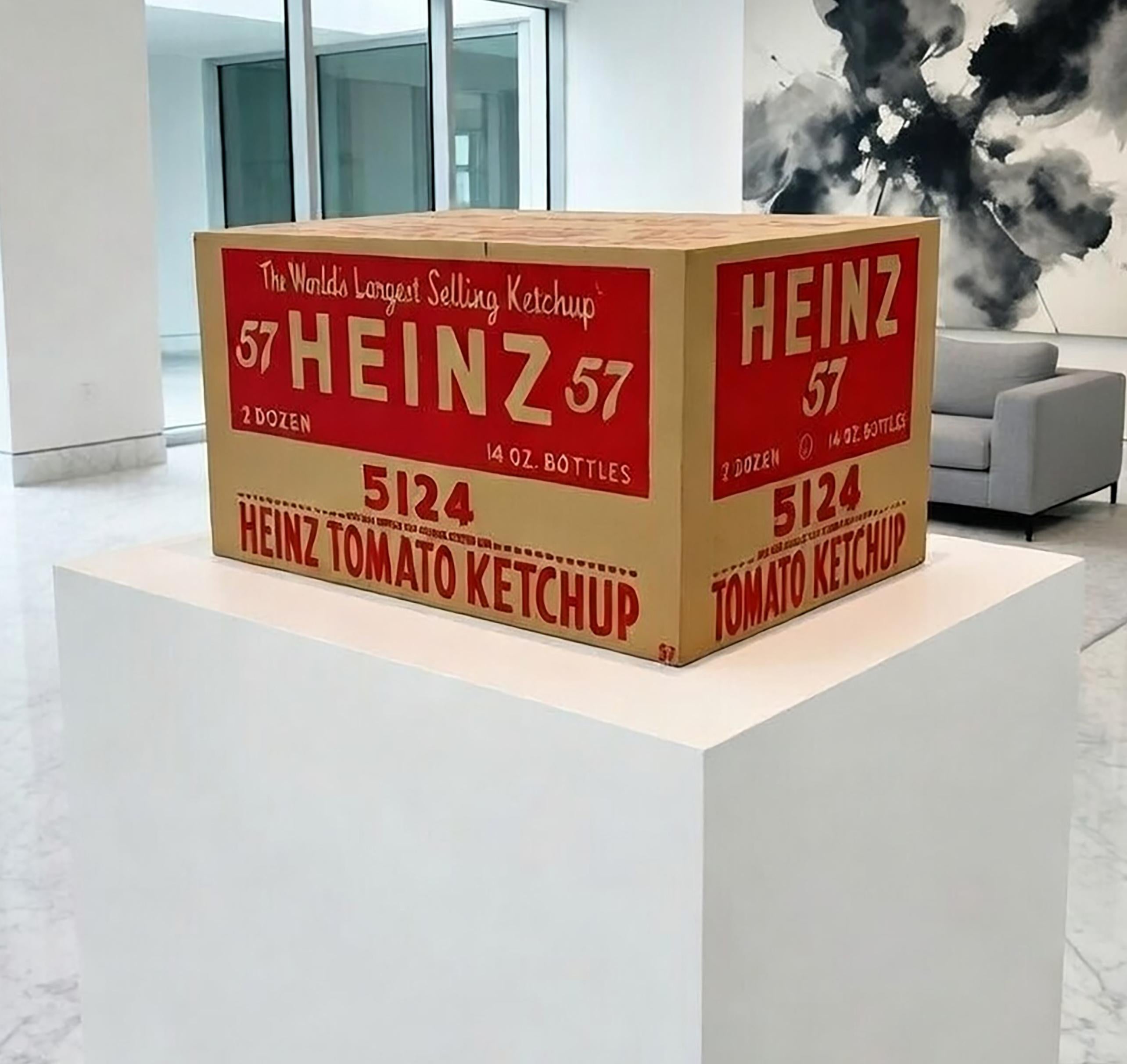 Denied Warhol Heinz Box, Contemporary Pop Art Sculpture by Charles Lutz