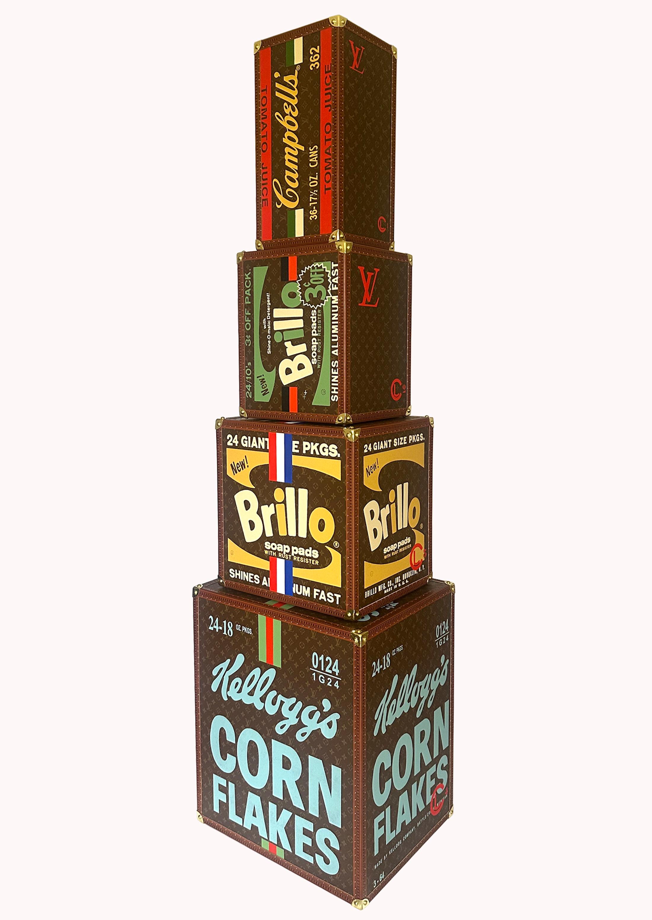 Charles Lutz, OLYMPUS LV Stack 4 Part Warhol Louis Vuitton Box Sculpture