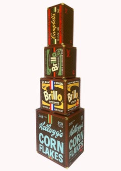 Olympus, Charles Lutz LV Stack 4 Part Warhol Louis Vuitton Box Sculpture