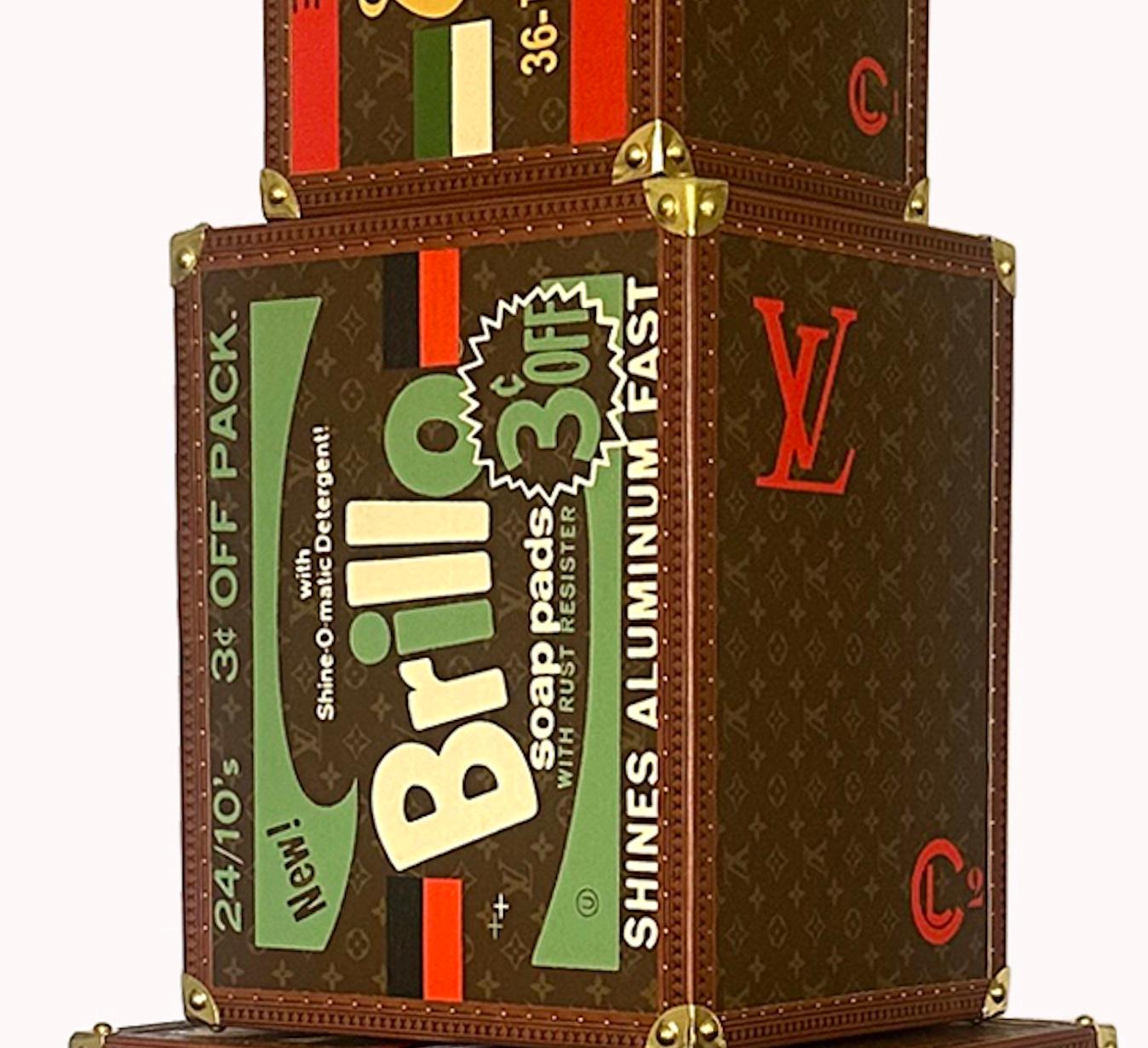 Olympus, Charles Lutz LV Stack 4 Part Warhol Louis Vuitton Box Sculpture For Sale 4