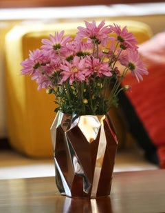 Ruba Rombic "Gran jarrón" Escultura Art Decó de sobremesa de acero inoxidable