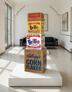 Conjunto de 4 esculturas de cajas de Warhol negadas, incluidas Brillo y Heinz, de Charles Lutz
