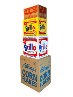 Set of 4 Denied Warhol Box Sculptures Including Brillo and Heinz by Charles Lutz