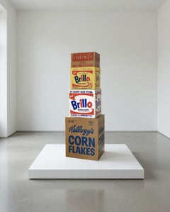 Set of 4 Denied Warhol Box Sculptures Including Brillo and Heinz by Charles Lutz