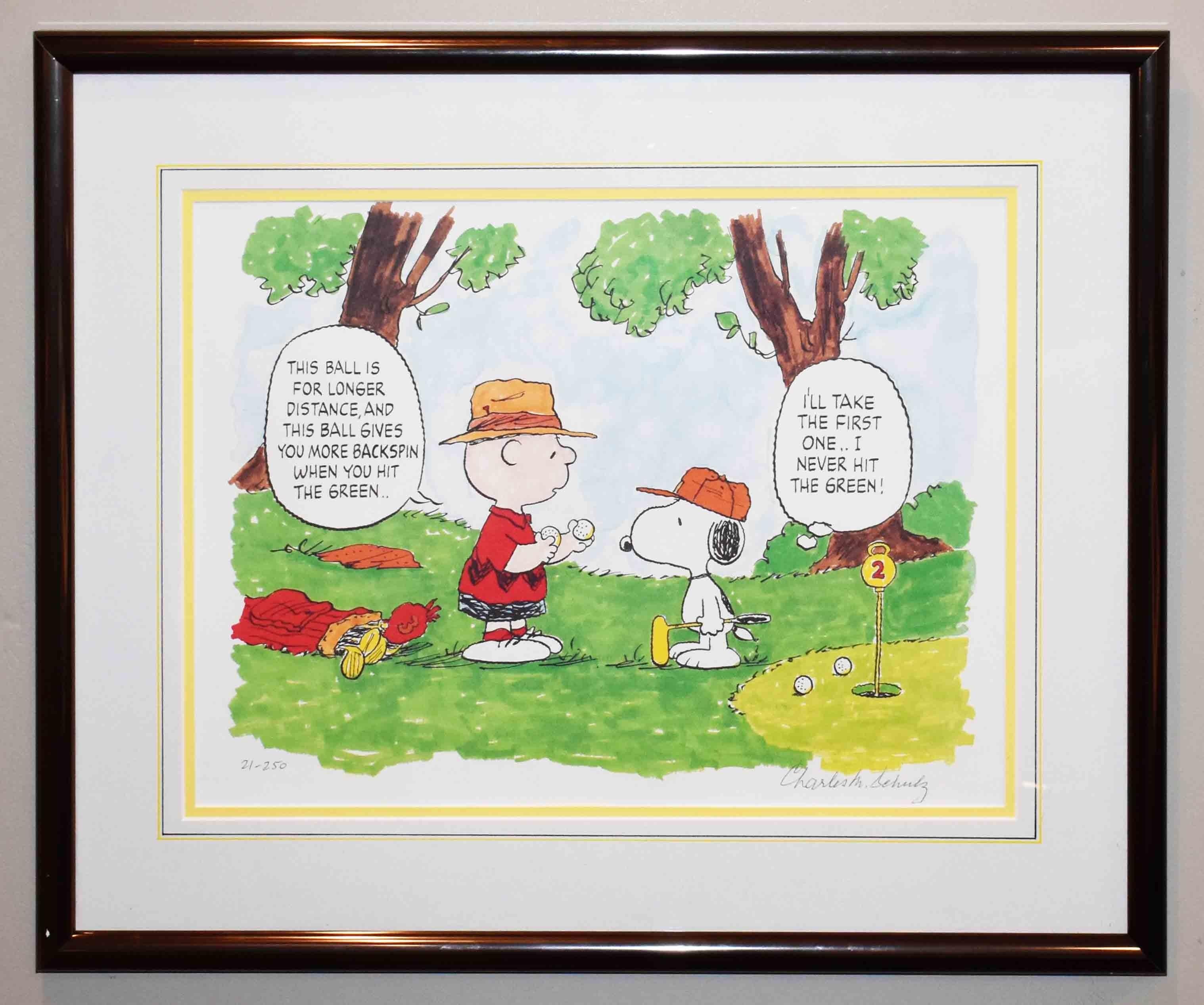Hitting the Green - Print by Charles M. Schulz