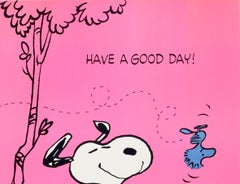 Original Vintage Snoopy Poster Have A Good Day Cartoon Art Dog Woodstock Bird