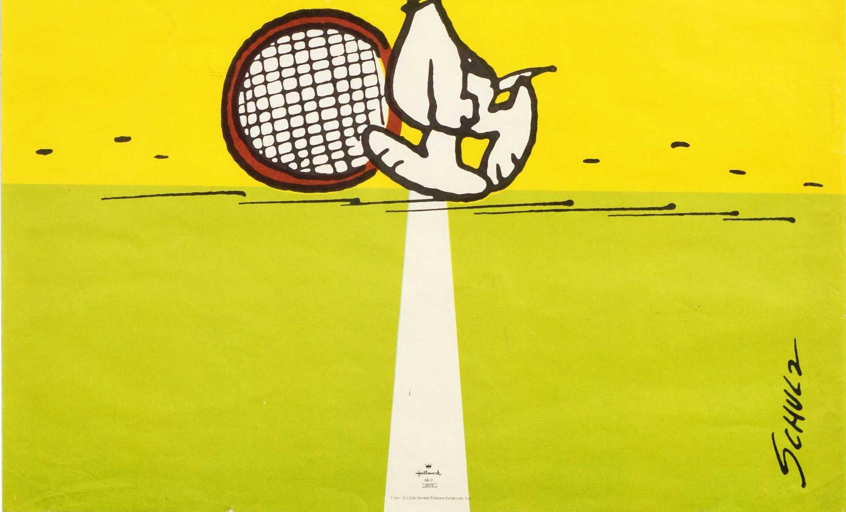 Original Vintage Snoopy Tennis Poster - It Doesn't Matter If You Win Or Lose... - Print by Charles M. Schulz
