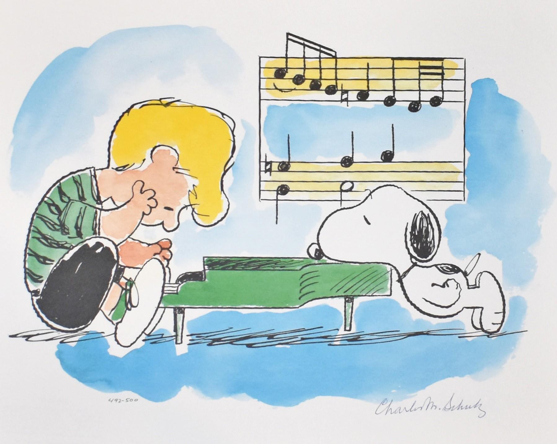 Charles M. Schulz Animal Print - Snoopy Sonata