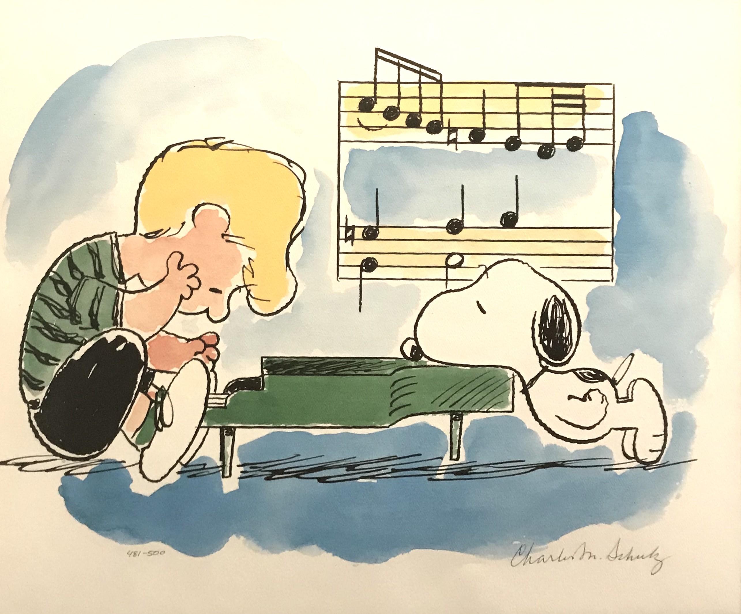 Charles M. Schulz Animal Print - Snoopy Sonata