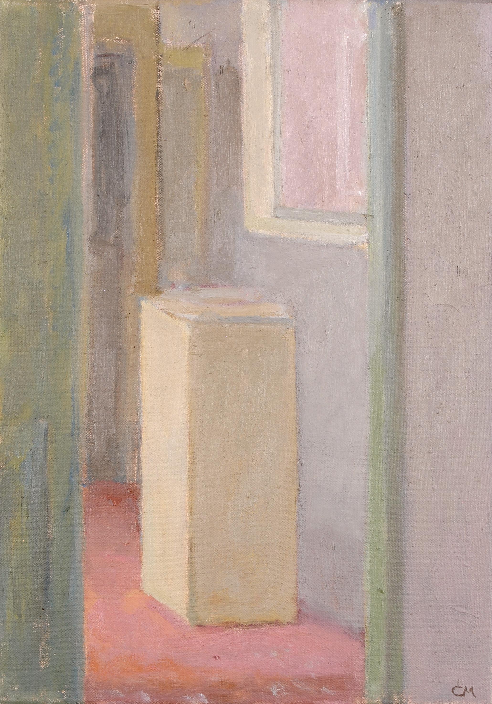 Studio Doorway - Contemporary English Interior Öl auf Leinwand Gemälde – Painting von Charles MacCarthy