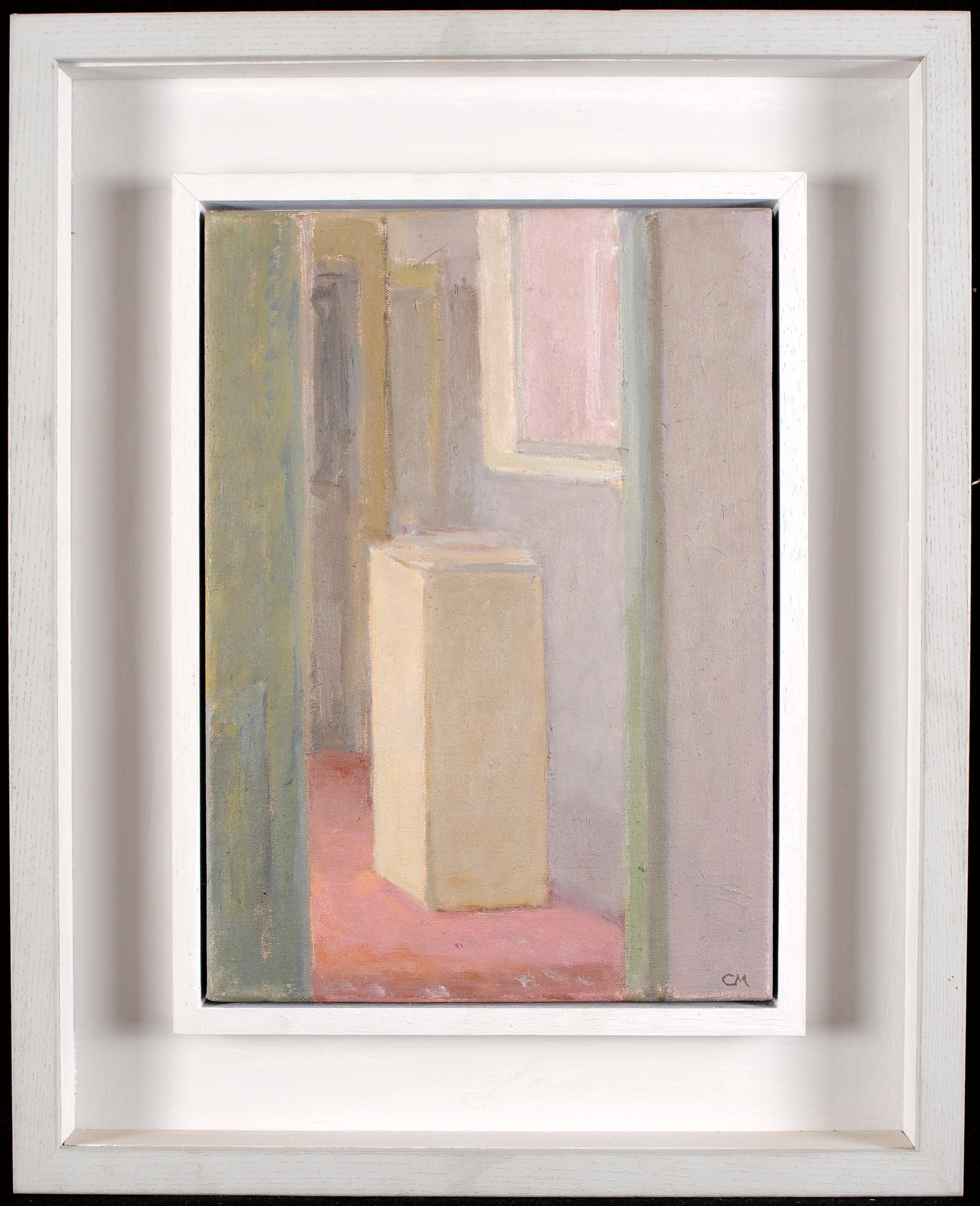 Studio Doorway - peinture d'intérieur anglaise contemporaine à l'huile sur toile