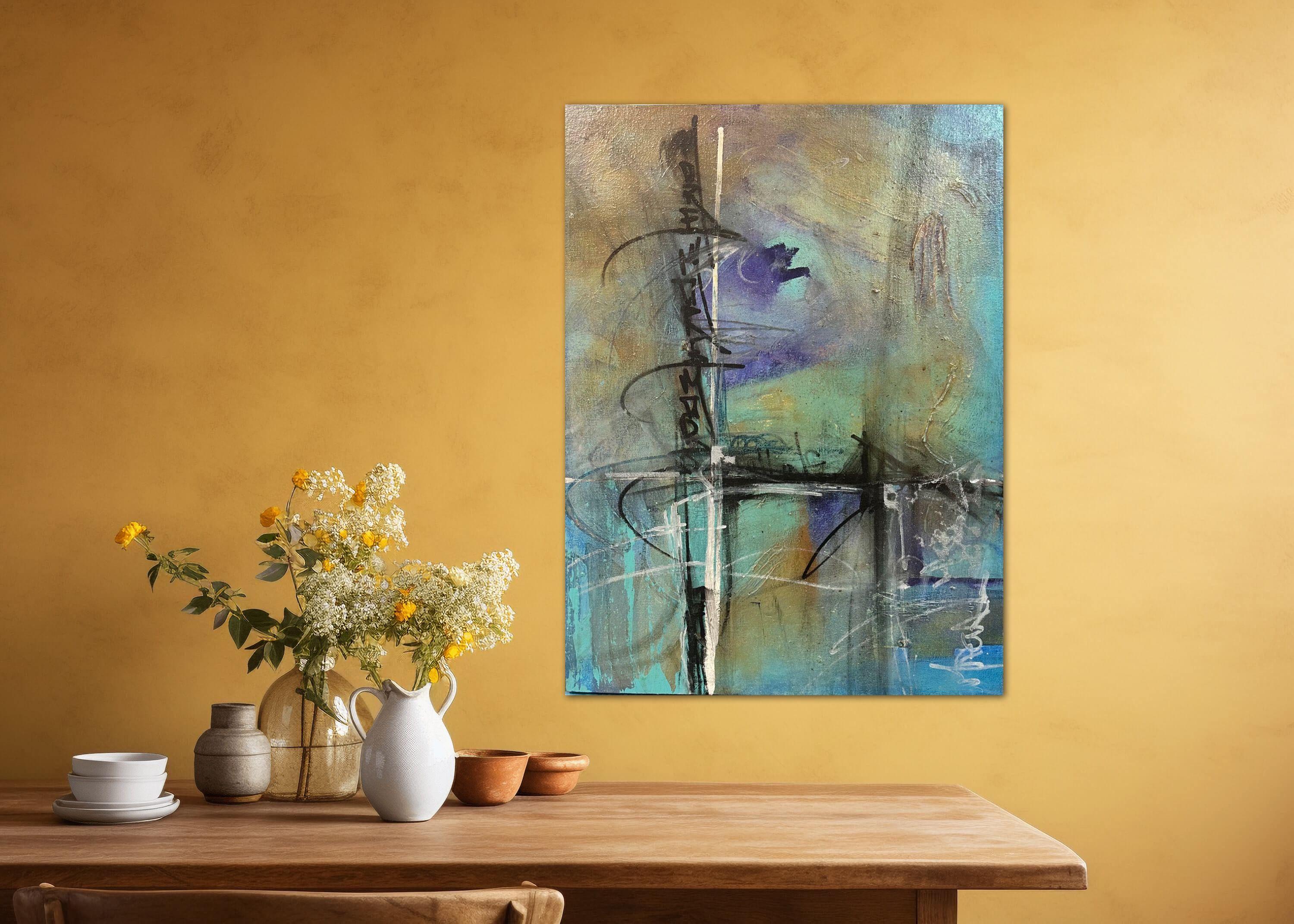 Plus, peinture, acrylique sur toile - Abstrait Painting par CHARLES MAGALLANES
