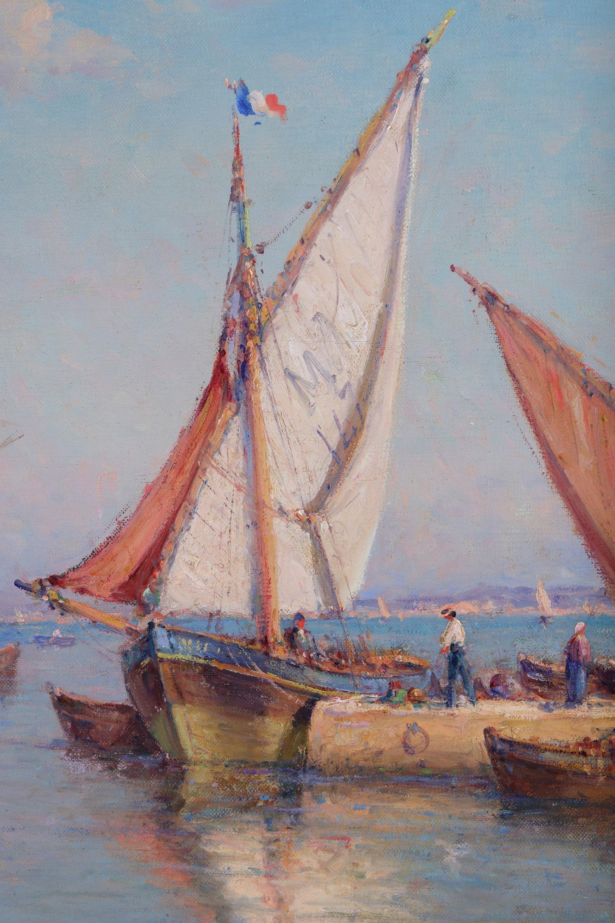 Le Port de Martigues'. Un porto a Martigues in Provenza, nel sud della Francia. Vernice ad olio in vendita 1