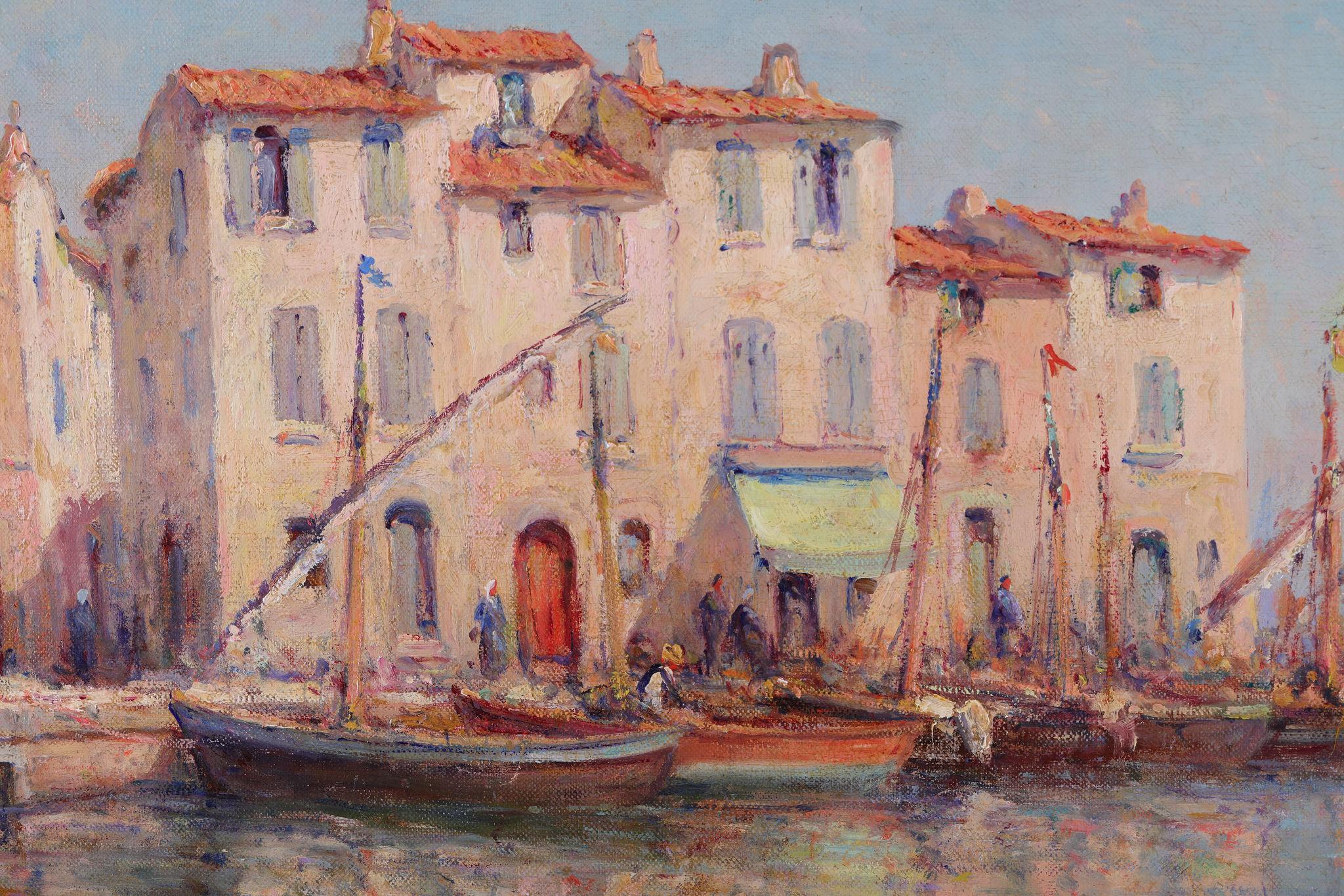 Le Port de Martigues'. Un porto a Martigues in Provenza, nel sud della Francia. Vernice ad olio in vendita 2