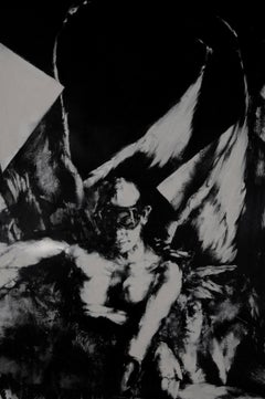 "BLU (LIBERTY)" Pittura a olio 78" x 118" pollici di Charles Malinsky