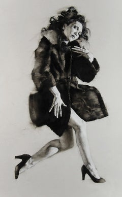 "THE BLACK COAT PROJECT - AMBER" Pittura a olio 50" x 30" di Charles Charles Malinsky