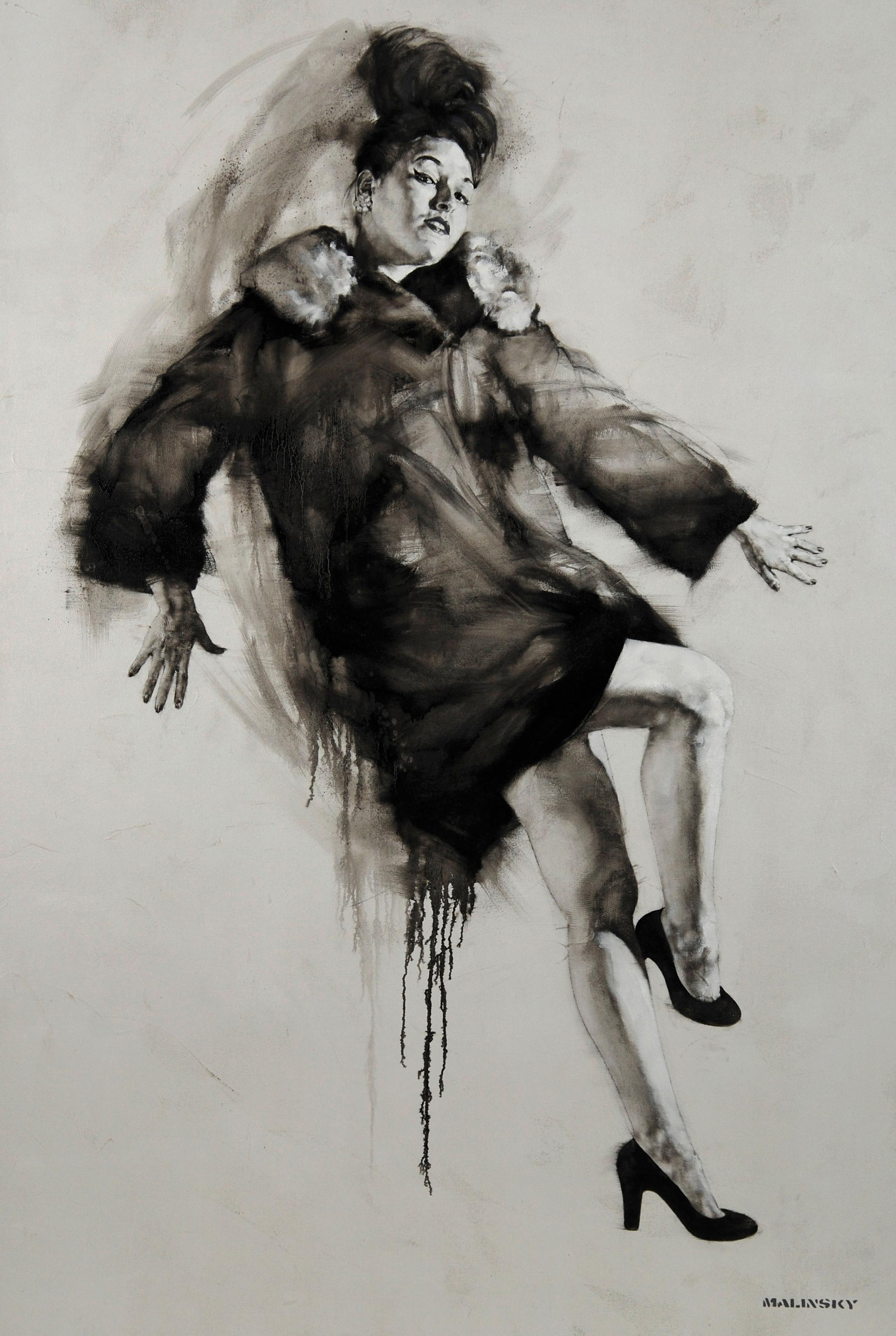 "THE BLACK COAT PROJECT - COURTNI" Gemälde 72 x 48 in von Charles Malinsky