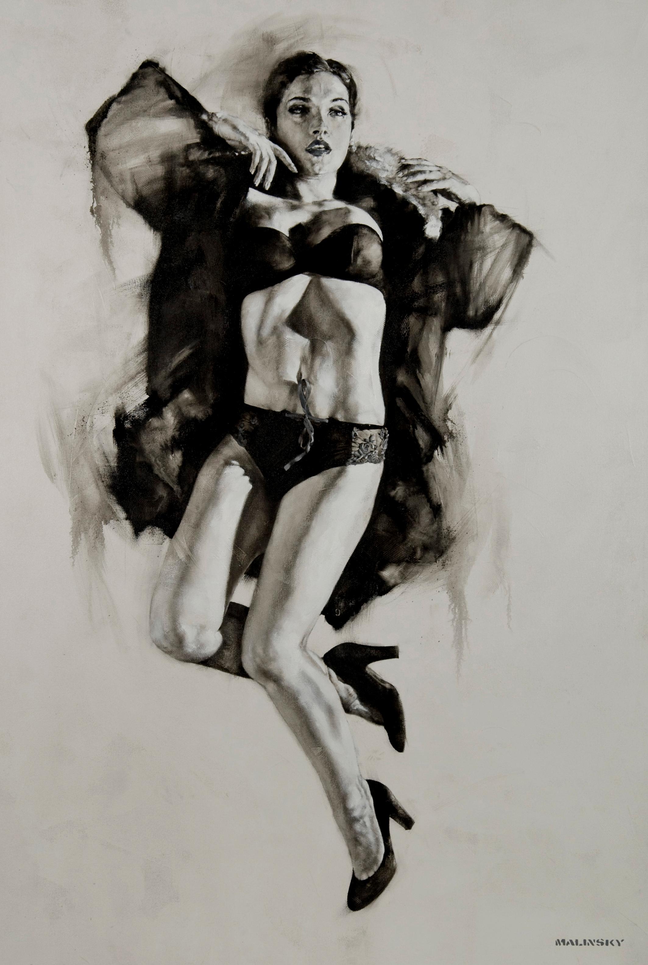 "THE BLACK COAT PROJECT - RACHEL JEAN 2" Quadro 72 x 48 pollici di Charles Malinsky