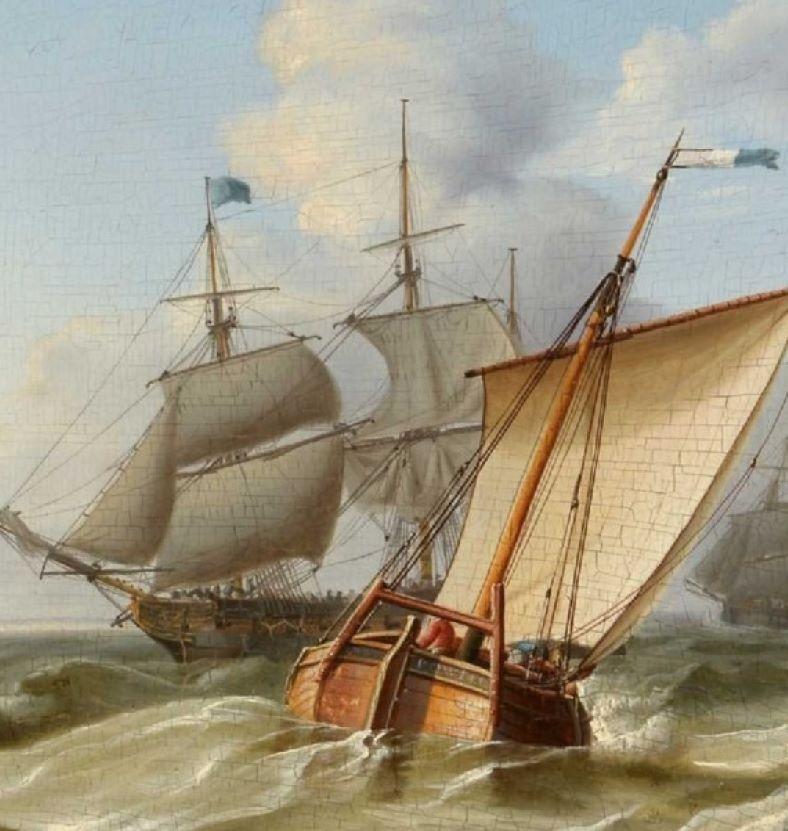 Paysage marin du 19e siècle, expédition hors de la côte néerlandaise, Charles Martin Powell en vente 1