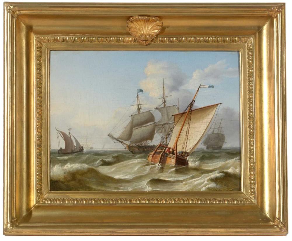Un bello cuadro de Charles Martin Powell, La escena representa la navegación frente a la costa holandesa.
Se trata de un óleo sobre tabla, el tamaño de la imagen es de 24 x 32 cm mientras que el tamaño total es de 39 x 47 cm
alojado en un marco