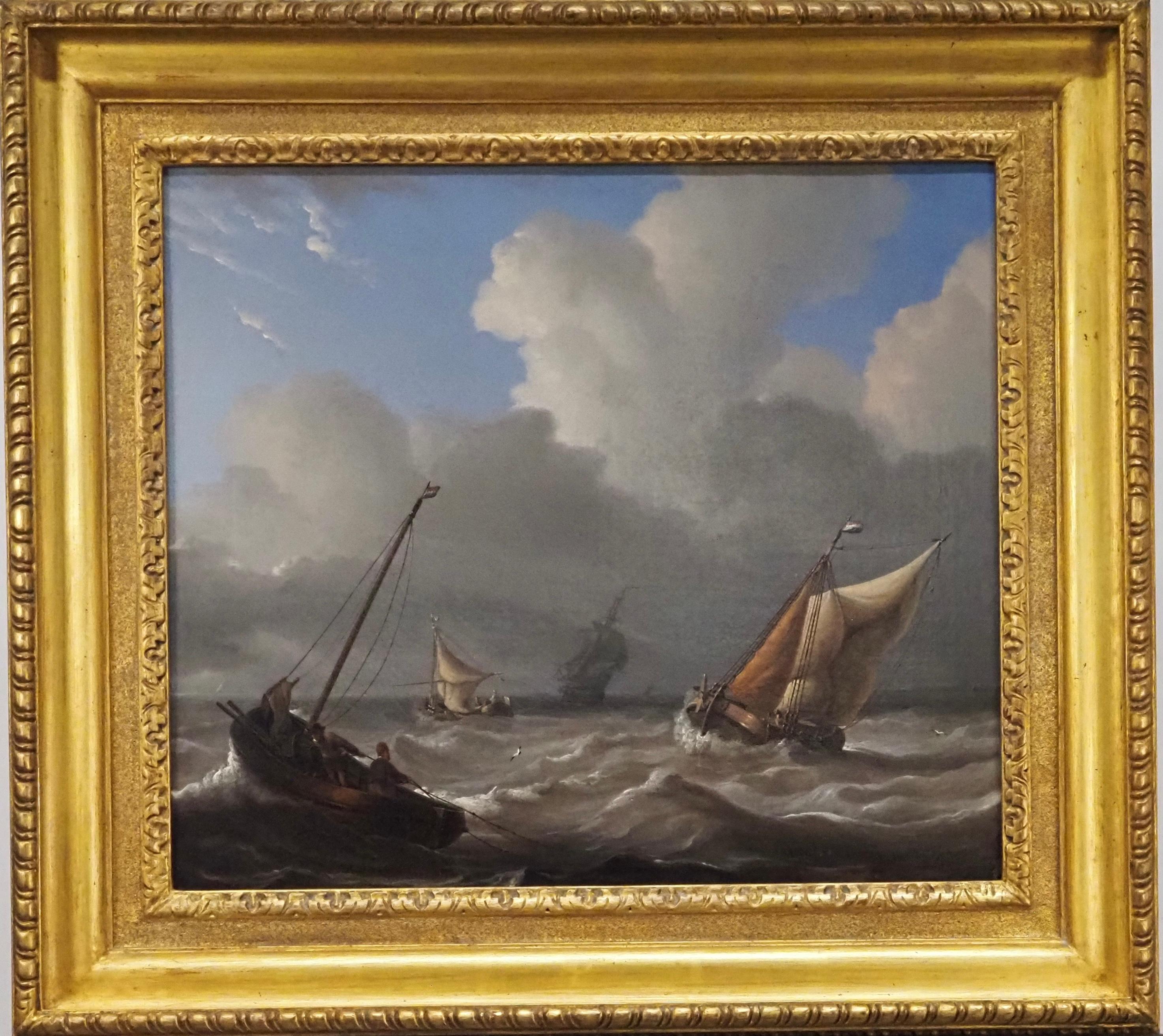 Navigazione olandese in un mare agitato - Painting Antichi maestri di Charles Martin Powell