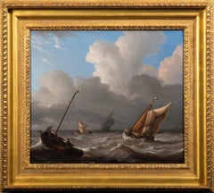 Antique Dutch shipping in a choppy sea