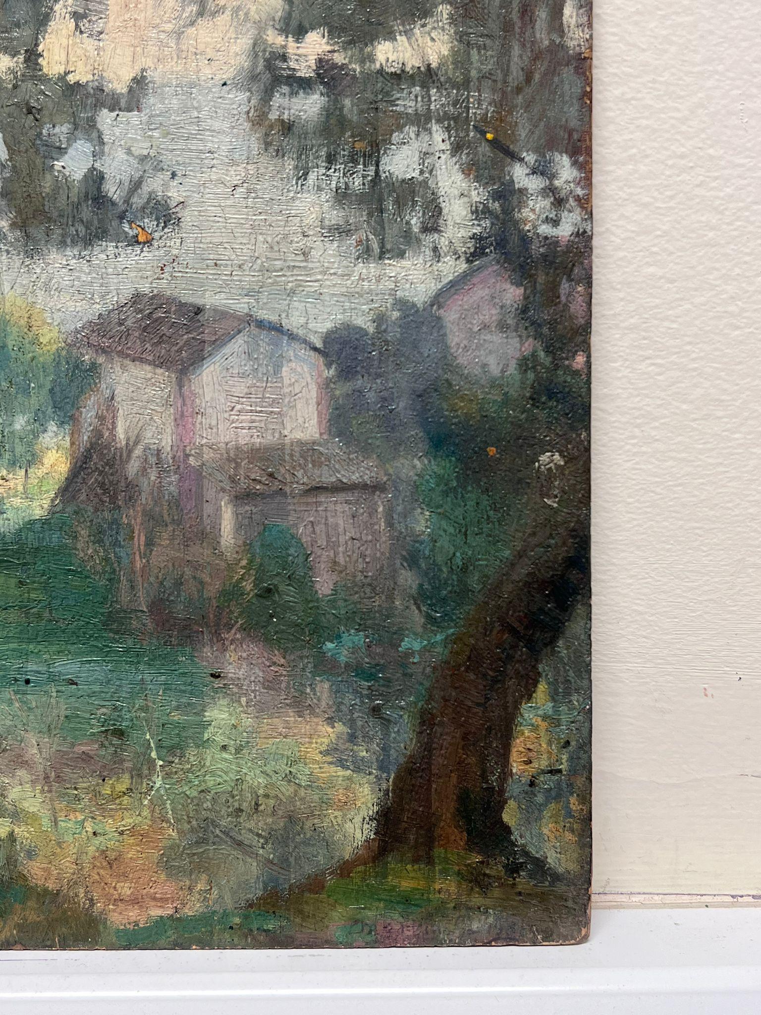 Antiguo cuadro al óleo firmado por un impresionista francés con vistas al mar - Painting Impresionista de Charles Martin-Sauvaigo